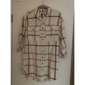 Universal thread relaxed fit long sleeve flannel dress